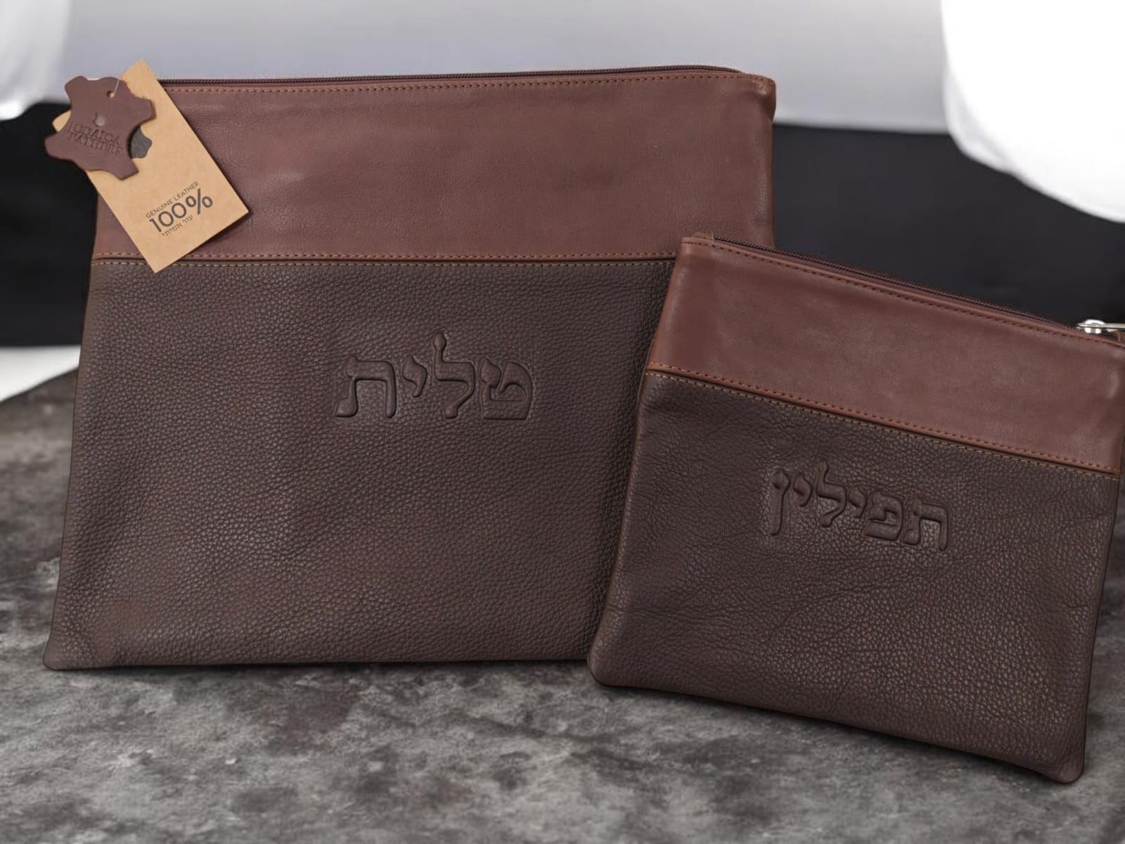 סט טלית ותפילין 100% עור
